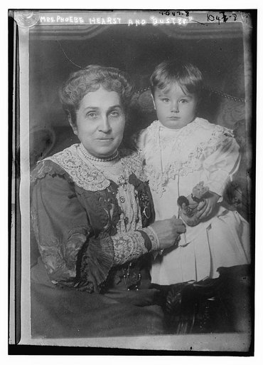 Mrs. Phoebe Hearst holding "Buster"