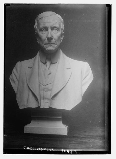 Sculptured bust of J.D. Rockefeller