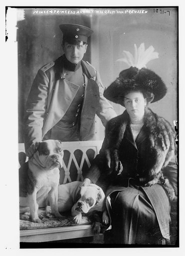 Prine and Princess August Wilhelm von Preussen with dogs