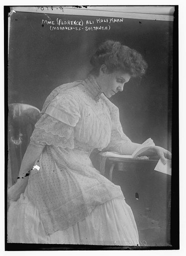 Mme. (Florence) Ali Kuli Khan (Moraven-es-Sultana) seated