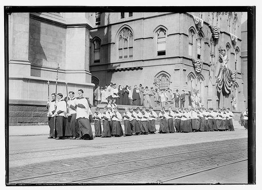Religious marchers in parade, New York