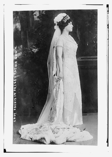 Lady Deceis in presentation gown