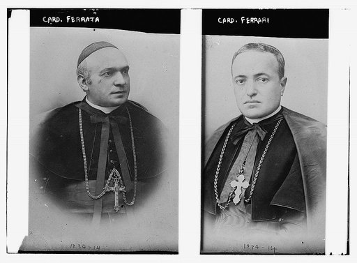 Cardinal Ferrata, r, Cardinal Ferrari, l