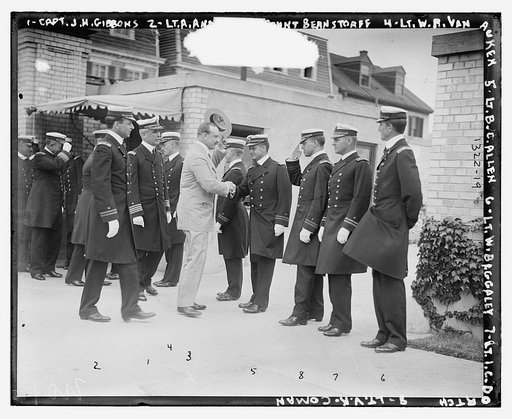 Count Bernstorff greeting U.S. Naval officers