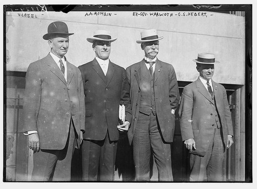 L to R: V. Loisel, A.A. Roman, Ex-Gov. Warworth, and C.(G.)S. Hebert