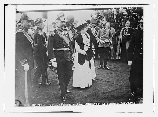 Austria - Franz Ferdinand & daughter of Leopold Salvator. Upper right: Cardinal Nagle