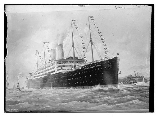 Kaiserin Auguste Victoria, a ship (painting by Fred Pansing)