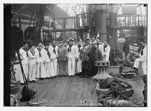 Sailors on training ship, Newport, U.S.N.