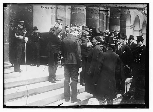 T.R. [Theodore Roosevelt] received by Gen. Dalstein at the Invalides