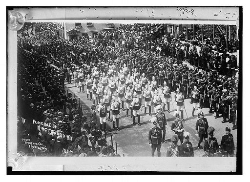 The funeral procession of the late King Edward VII.  Royal mourners.