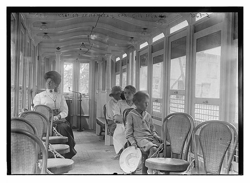 Interior of monorail car, City Island