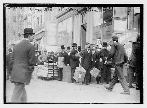 Express strike, taking packages to express office