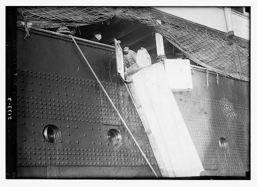 Putting mail into chute, Lusitania