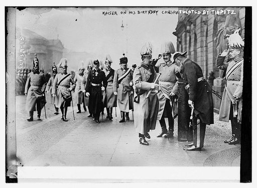 Kaiser on his birthday congratulated by Tirpitz