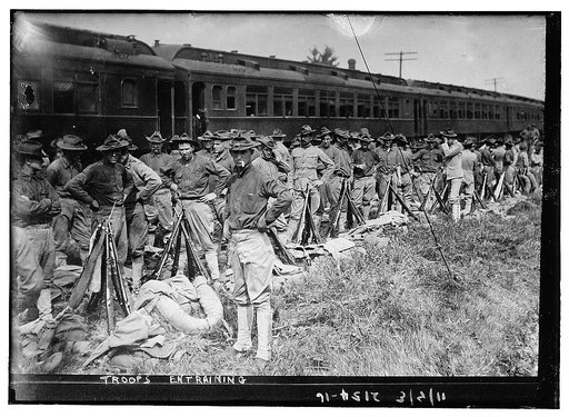 Troops entraining