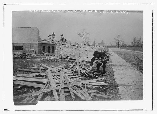 Wreckage of new library building, Indianapolis