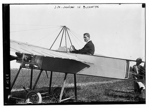 J.M. Johnson in Bleriotype [plane