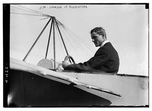 J.M. Johnson in Bleriotype [plane