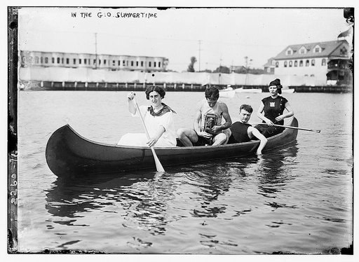 In the good old summertime. [canoe