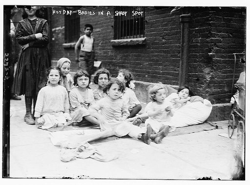 Hot day-babies in a shady spot