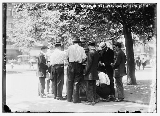 Ice water in the park--hot day, N.Y.C.
