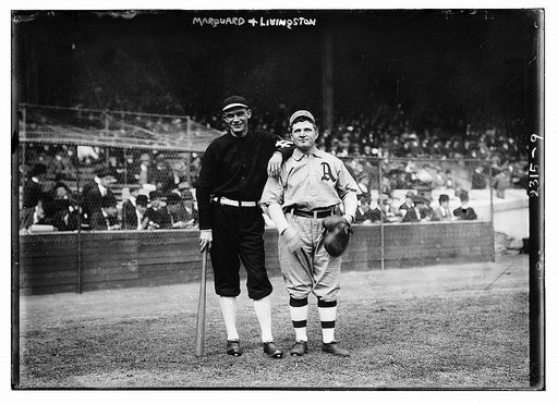 Rube Marquard, New York, NL & Paddy Livingston, Philadelphia, AL at World Series (baseball)