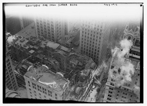 Equitable fire from Singer Bldg.