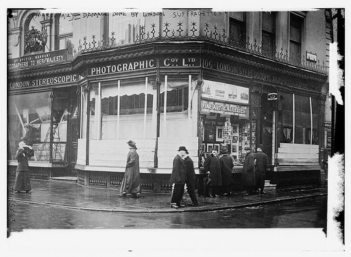 (March 1912) Damage done by London Suffragettes