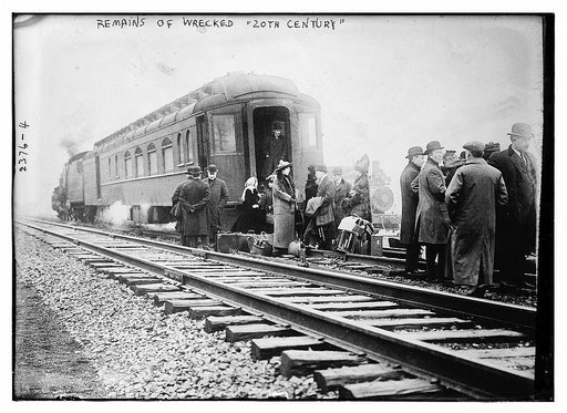 Remains of wrecked "20th C." [train