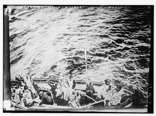 TITANIC survivors on way to rescue-ship CARPATHIA