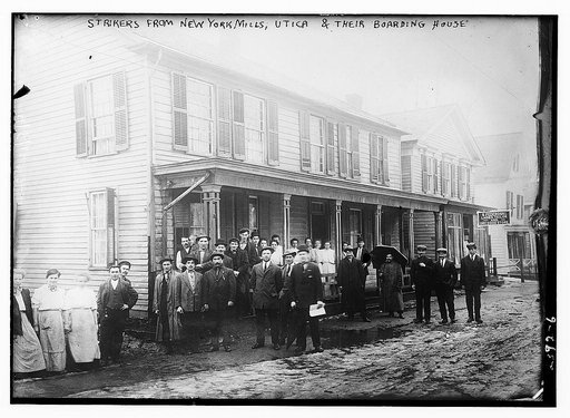 Strikers from New York Mills, Utica & their boarding house
