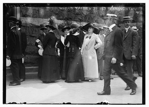 Women waiting to get in Convention Hall