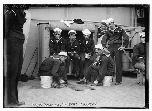 Playing "Acey Deucy" on board ARKANSAS
