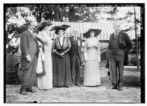 L.L. Bonheur; Mrs. Cochran [i.e., Cockran]; O. Straus & wife; Mrs. T. Roosevelt, Jr.; B. Cochran [i.e., Cockran