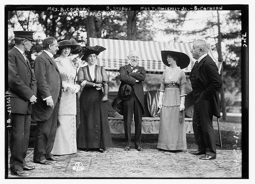 Mrs. B. Cochran [i.e., Cockran], Mrs. Oscar Straus, Oscar Straus, Mrs. T. Roosevelt Jr., B. Cochran [i.e., Cockran