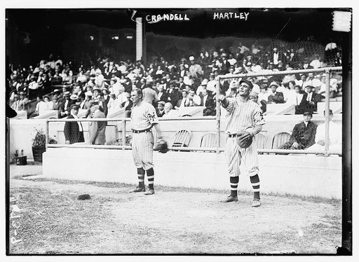 Doc Crandall (left) & Grover Hartley (right) at Polo Grounds, NY, New York Giants, NL (baseball)