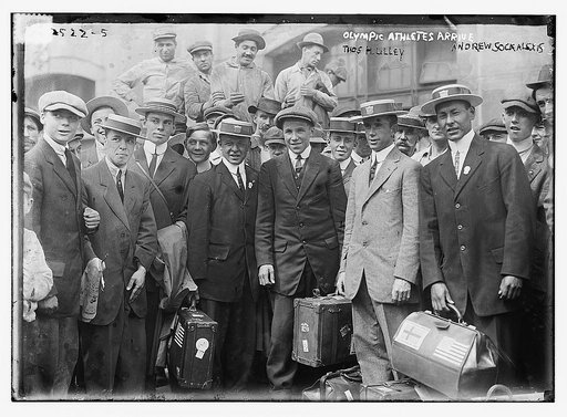 Olympic athletes arrive. Thos. H. Lilley, Andrew Sockalexis