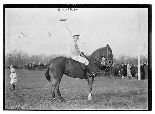 H.H. Harrison [on horse] - polo