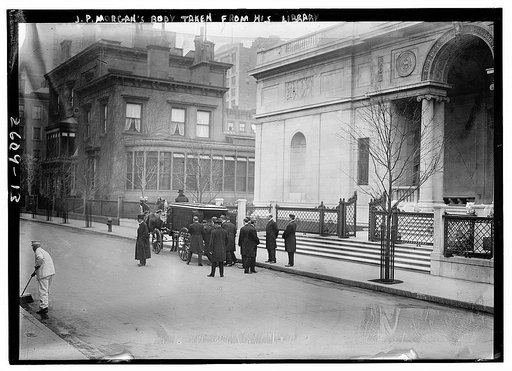 J.P. Morgan's body taken from his library