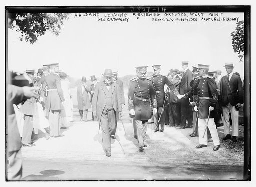 Haldane leaving reviewing grounds, West Point - Gen. C.P. Townsey, Capt. E.R. Householder, Capt. K.S Gregory