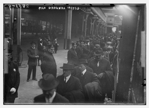 Crowd entering Polo Grounds gates for Game 1 of 1913 World Series (baseball)