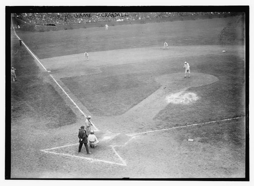 World Series 1913, 4th game, Shibe Park, Doc Crandall bats, Chief Bender pitching (baseball)