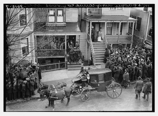 Mrs Cirofici being carried to funeral car - Cirofici Funeral