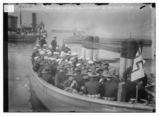 Sailors & Marines from MONTANA at Battery