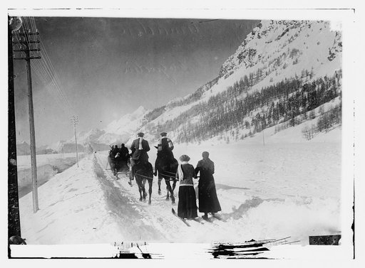 Switzerland - Following a horse on skiis (see sports)