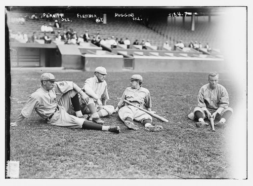 Pol Perritt (St. Louis NL), Art Fletcher (New York), Miller Huggins and Lee Magee, (St. Louis NL)