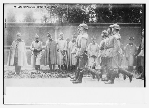 Kaiser reviewing infantry at front