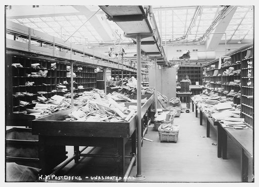 N.Y. Post Office -- unassorted [i.e., unsorted] mail