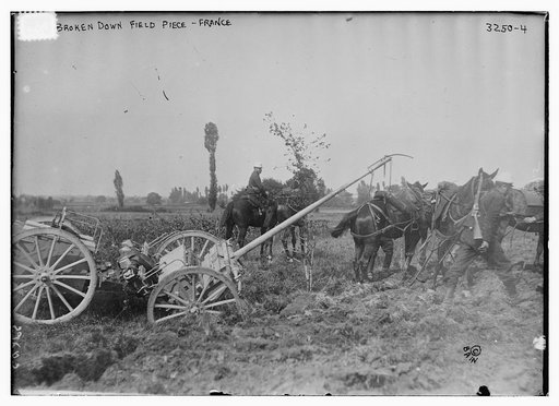 Broken down field piece, France