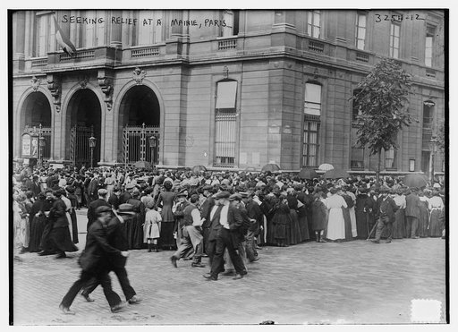 Seeking relief at a Mairie, Paris